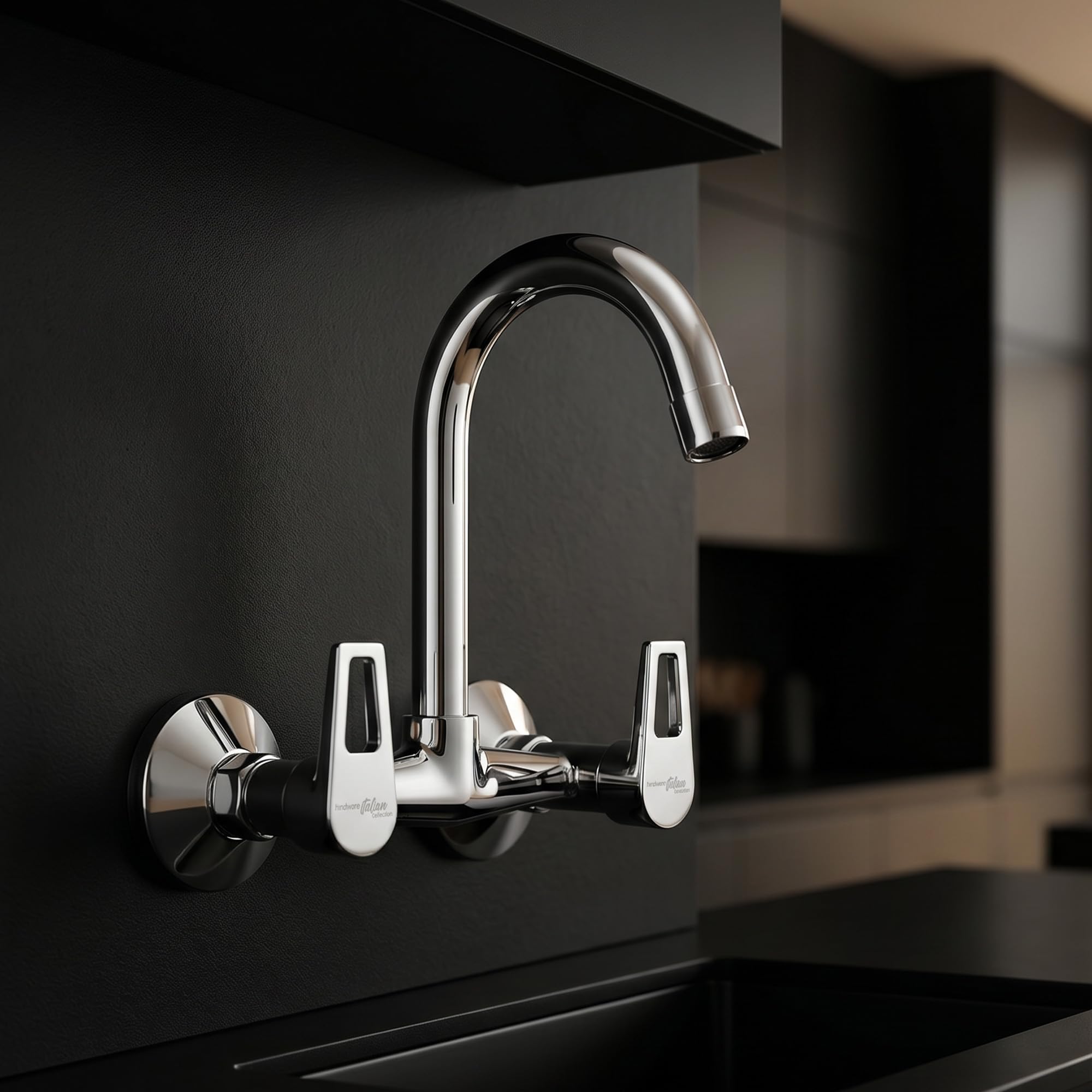 Hindware Italian Collection Aspiro Range F570027CP Kitchen Sink Mixer with Swivel Spout | Wall Mounted | Made of Brass | Mirror-Like Finish-image-35