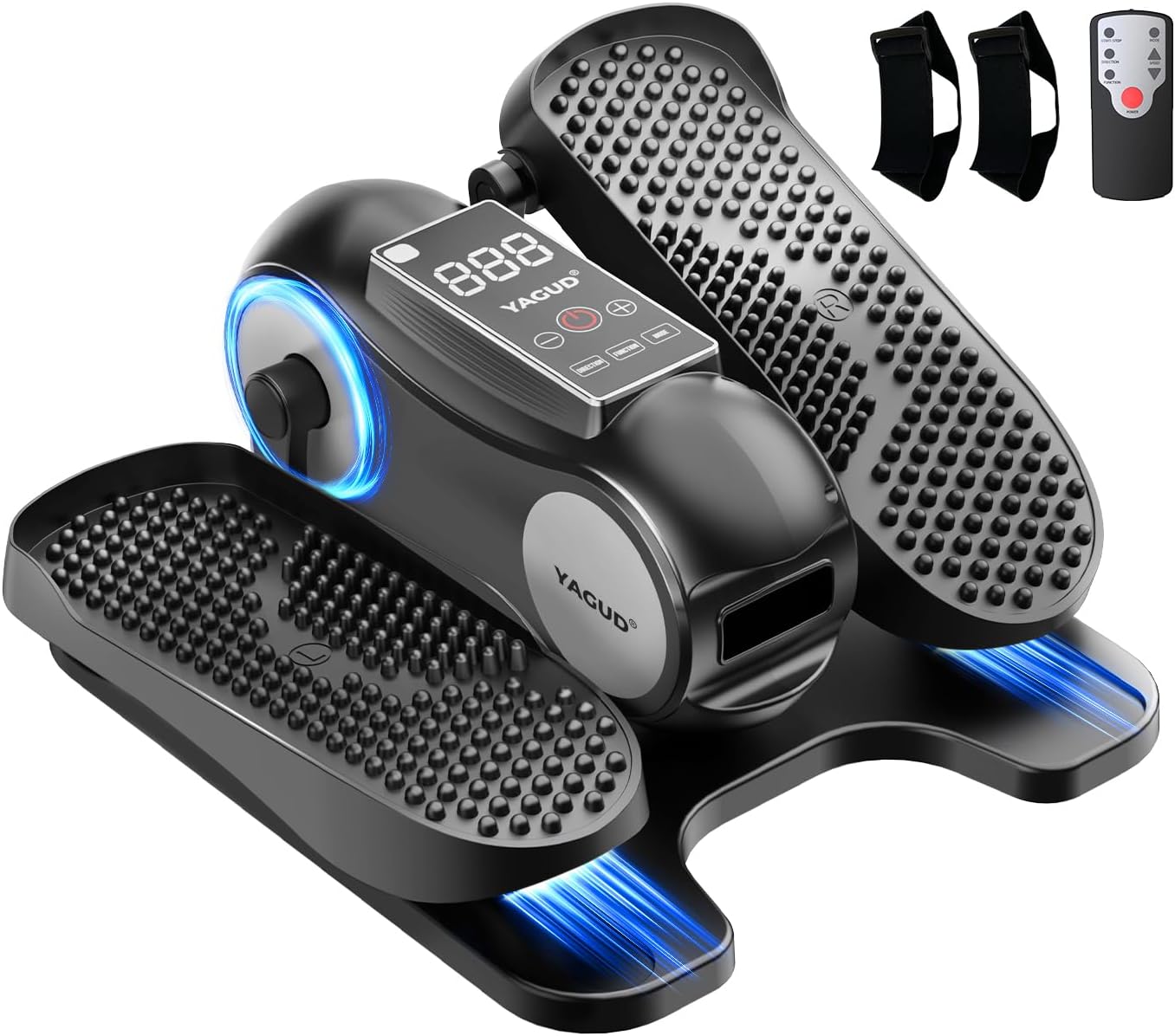 YagudFitness Under Desk Elliptical Machine for Seniors - Quiet Electric Leg Exerciser with Remote, 12 Speeds, Portable Seated Pedal Trainer