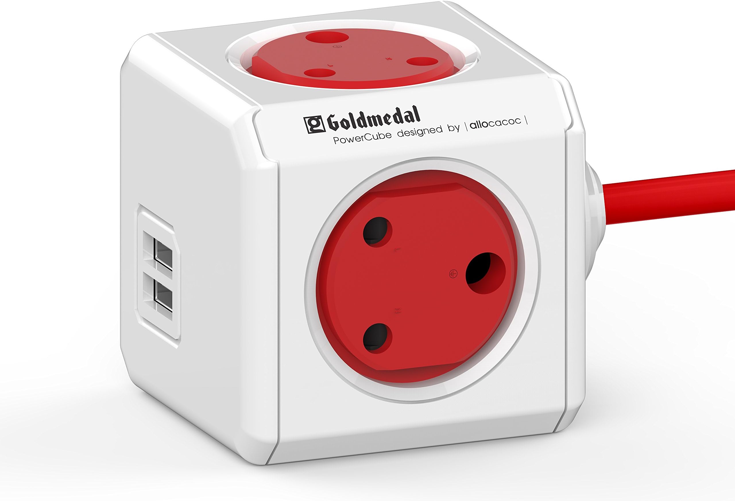 Goldmedal Power Cube Extended (with Twin 2.1A USB, Spike Guard and 1.5m Wire)