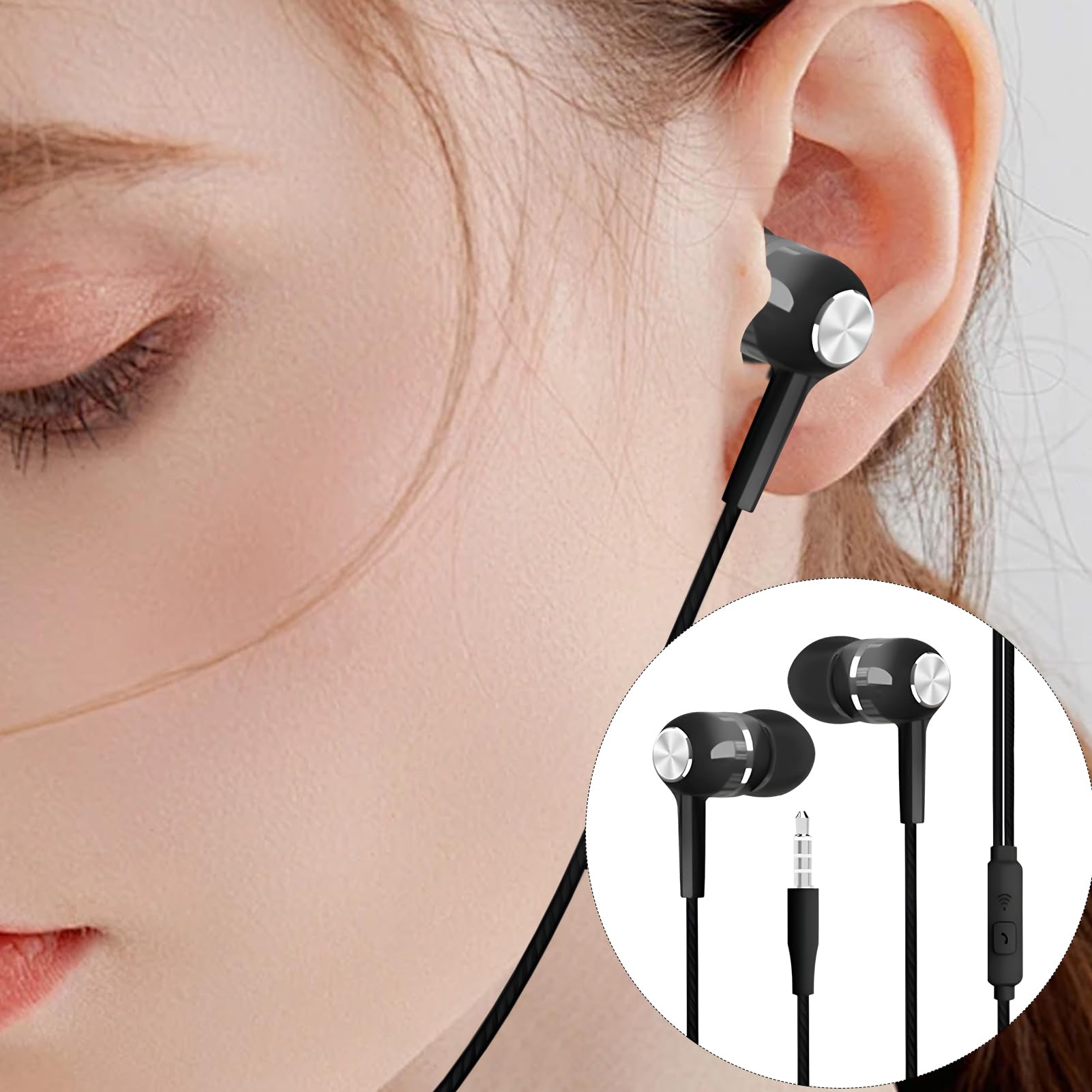 Kabelgebundene Kopfhörer | Kopfhörer mit integriertem Mikrofon | 3,5 mm Klinkenstecker HiFi-Sound für Reisen, Musik, Spiele, Sport, Aufnahme, Studio