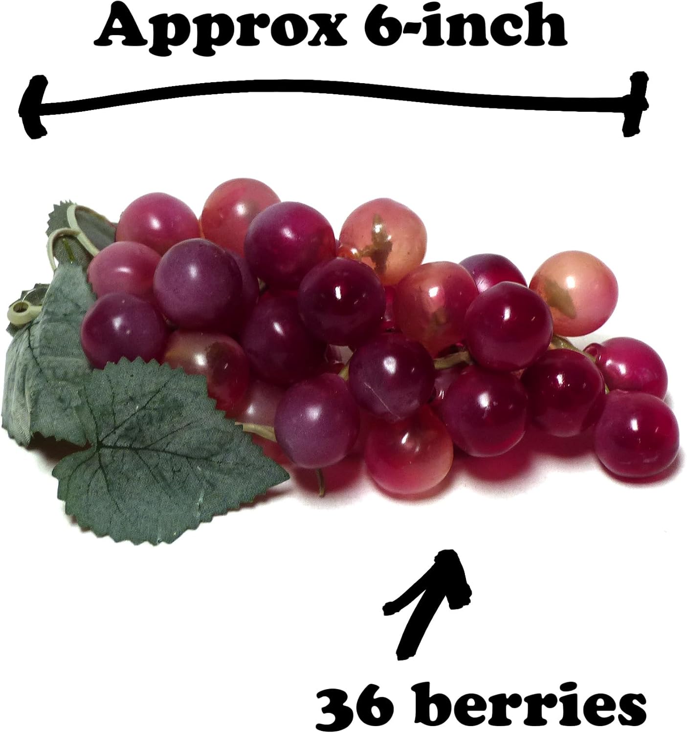 Vasefill 24-Pack Artificial Grape Bunch 6-inch Red Champagne Uvas Case Lot Dozen 10 20