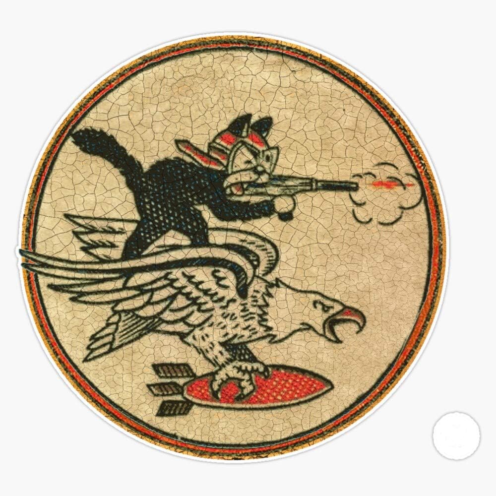Machine Gun Cat Bomber Patch Ww2 Sticker Decal Vinyl Bumper Sticker Decal Waterproof 5"