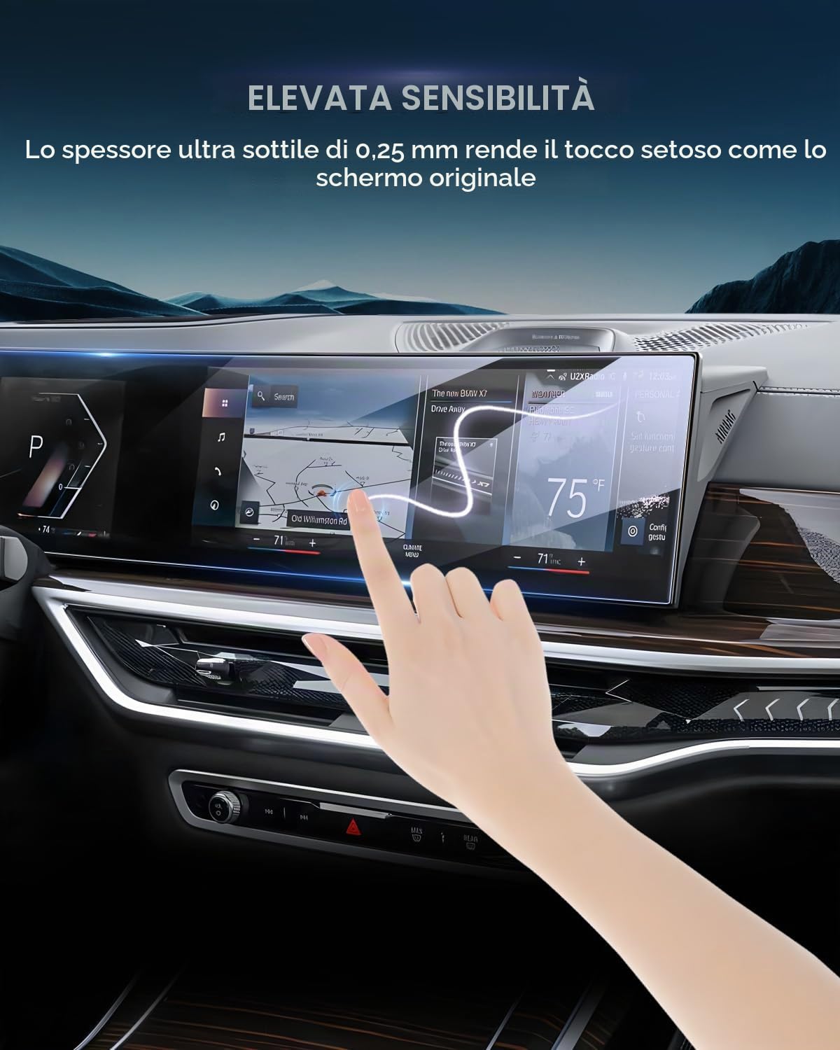 LUWU Compatibile con BMW X5 G05 X6 G06 X7 XM i3 i4 i5 i7 iX 2022 2023 2024 Navigation Pellicola Protettiva Schermo 12,3 Pollici Vetro Tempered Pellicola Protettiva 9H Antigraffio X5 X6 X7 Accessori