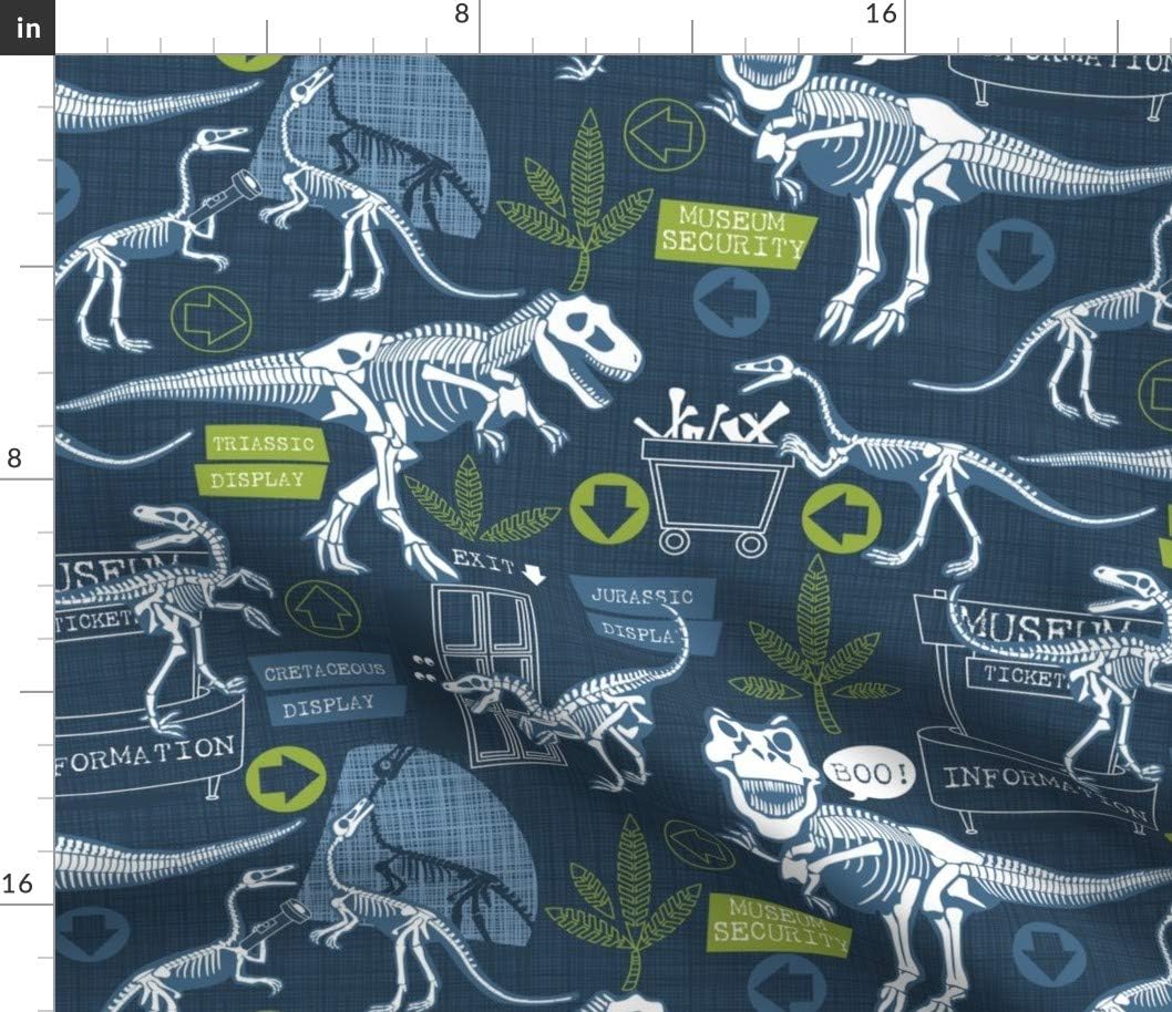 Spoonflower Fabric - Dinosaurs Fun Prehistoric Dino Boys Bones Printed on Petal Signature Cotton Fabric by The Yard - Sewing Quilting Apparel Crafts Decor