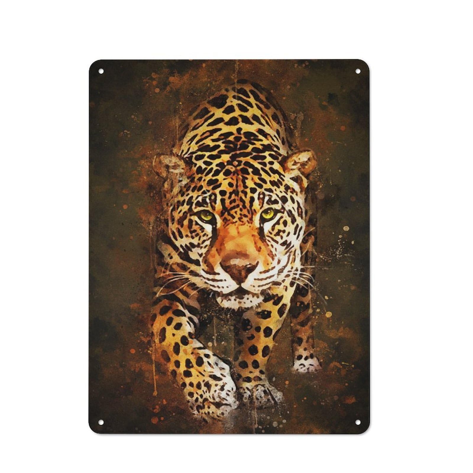Junmoney Style-10 For Guest Room Or Hallway, Black Cheetah Vintage Metal Sign 40X30cm, New-Space Wall Decor For Home Decor Collectors