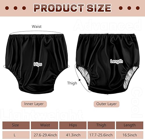 Miniatura 2 de Panitay 8 piezas de ropa interior a prueba de fugas para adultos para incontinencia, grande, negro, unisex, adultos, hombres