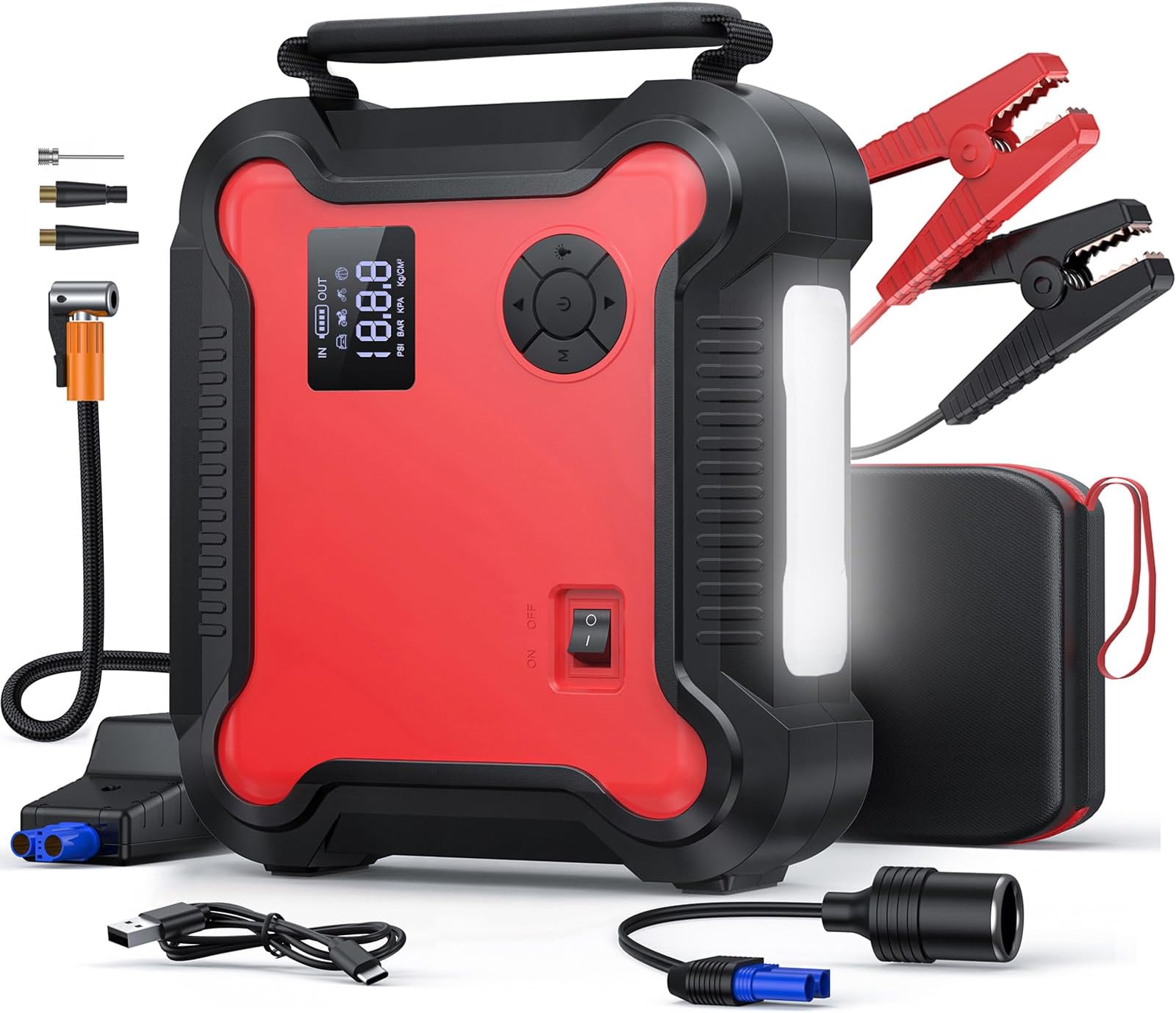 Auto Xs Powerbank Starthilfe Svn03 Starthilfe Powerbank Tragbare Auto-Starthilfe mit Luftkompressor, 4500