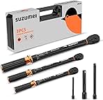 SUZUME 3PCS Torque Wrench Set 72 Teeth Dual-Direction Adjustable Torque Wrench Dual-Scales 1/4 & 3/8 & 1/2-Inch ±3% Accuracy Click Torque Wrenches for Bicycle, Motorcycle, Car,Maintenance