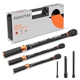 SUZUME 3PCS Torque Wrench Set 72 Teeth Dual-Direction Adjustable Torque Wrench Dual-Scales 1&sol;4 & 3&sol;8 & 1&sol;2-Inch ±3&percnt; Accuracy Click Torque Wrenches for Bicycle&comma; Motorcycle&comma; Car&comma;Maintenance