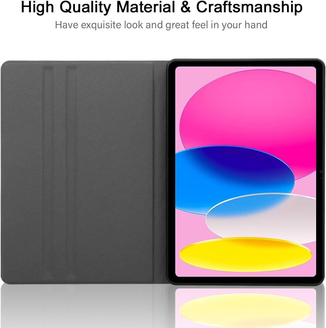 Cute Preppy Tablet Case for iPad (A16) 11th Gene Case 11 Inch 2025/10th 2022 10.9 Inch,Girly Kawaii Aesthetic Cases PU Leather Adjustable Stand Protective Cover Funda for Women Girls