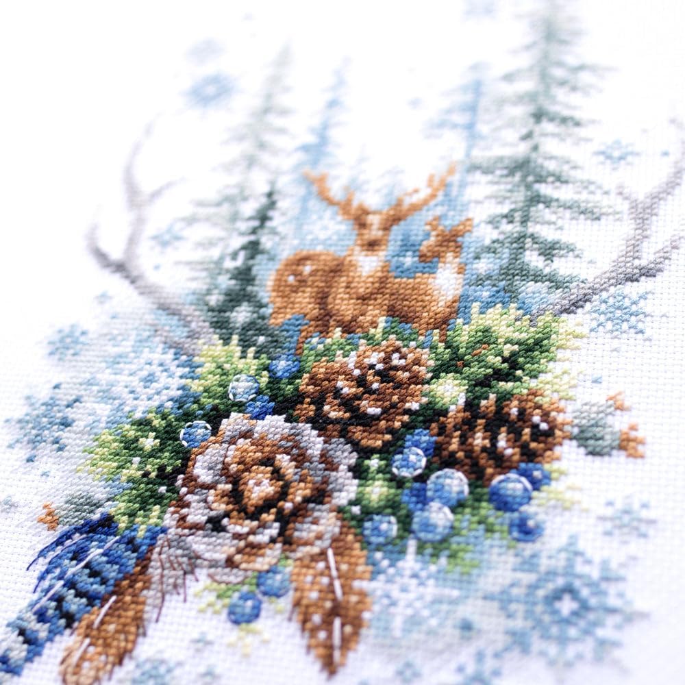 Wizardi Counted Cross-Stitch Kit Winter Forest Spirit 200-017 Magic Needle