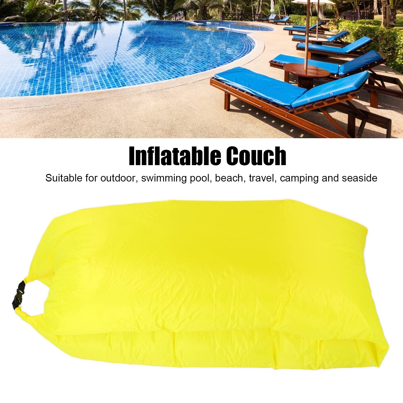 Inflatable Swimming Pool, Inflatable Pool Floats Adult Lounge Chair Waterproof Beach Bed Inflatable Couch Portable Air Hammock for Pool Beach Party Camping Beach Lounge