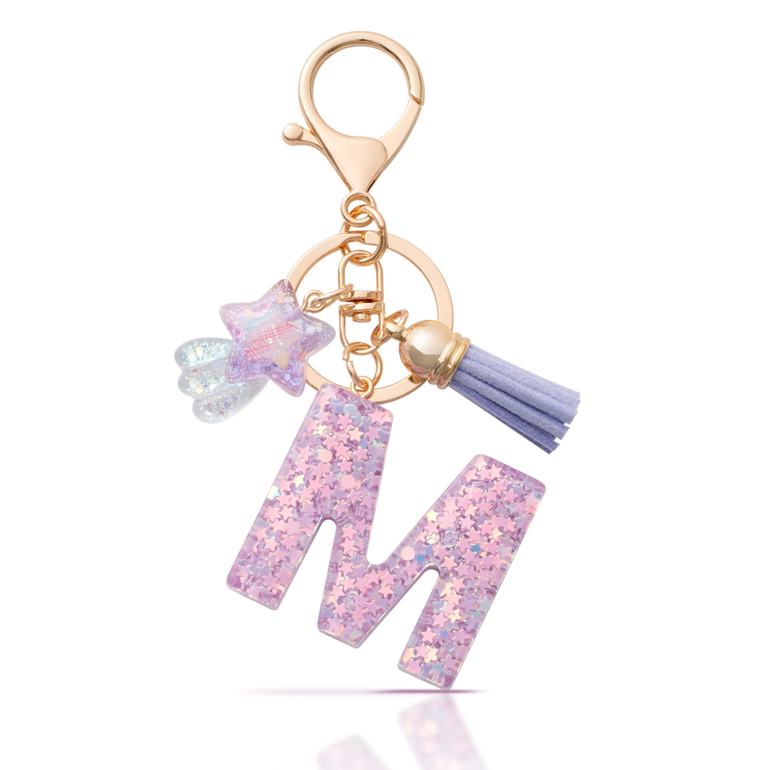 MORSUNBELA Schlüsselanhänger Buchstabe Keychain Letter Schlüsselanhänger mit Anfangsbuchstaben Geschenke für Mädchen Frauen Damen