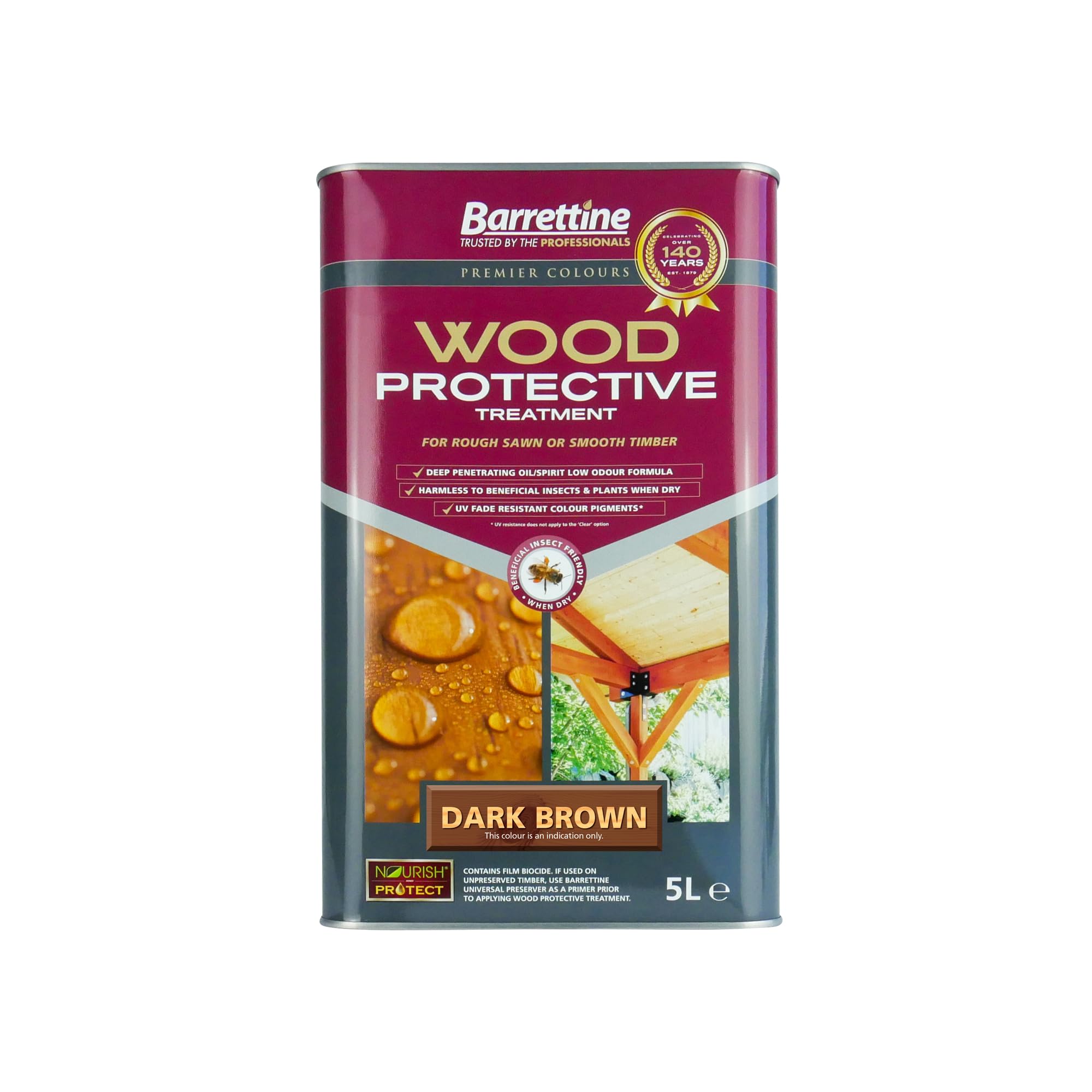 Barrettine Protective Wood Treatment 5L Dark/Brown