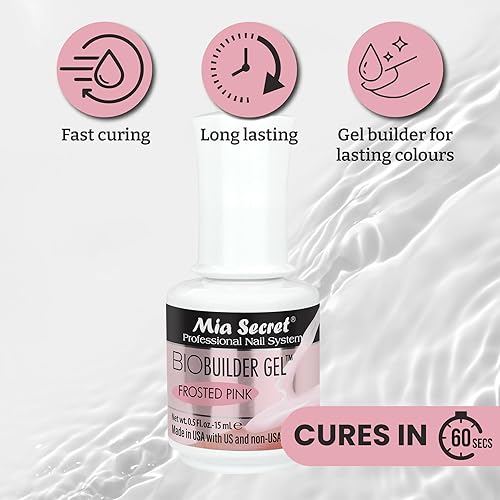Miniatura 6 de Frosted Pink BioBuilder Gel - Gel estructurante en una botella para extensiones de uñas por Mia Secret