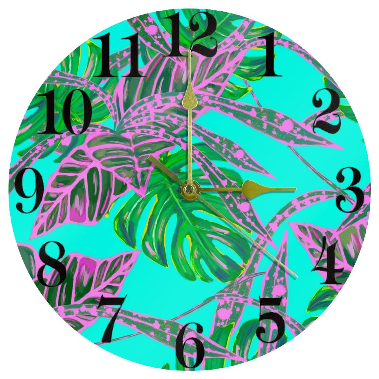 Horloge murale tropicale pour retrouver le calme sans bruit de tic-tac