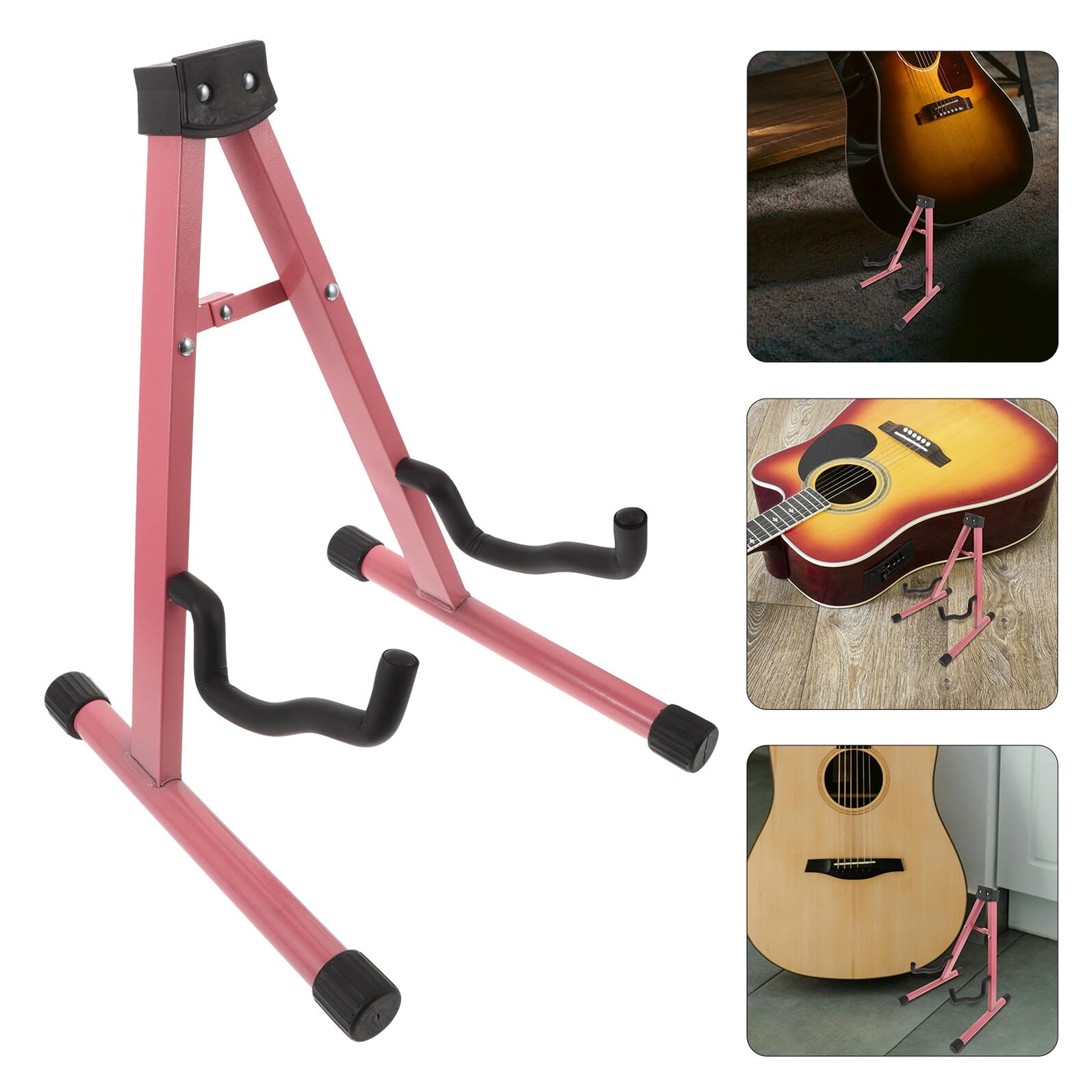 Metall-gitarrenständer Klappbar für Akustikgitarren Gitarren Saiteninstrumentenhalter mit Stabilem Standfuß Faltbarer Gitarrenständer für Transport und Aufbewahrung