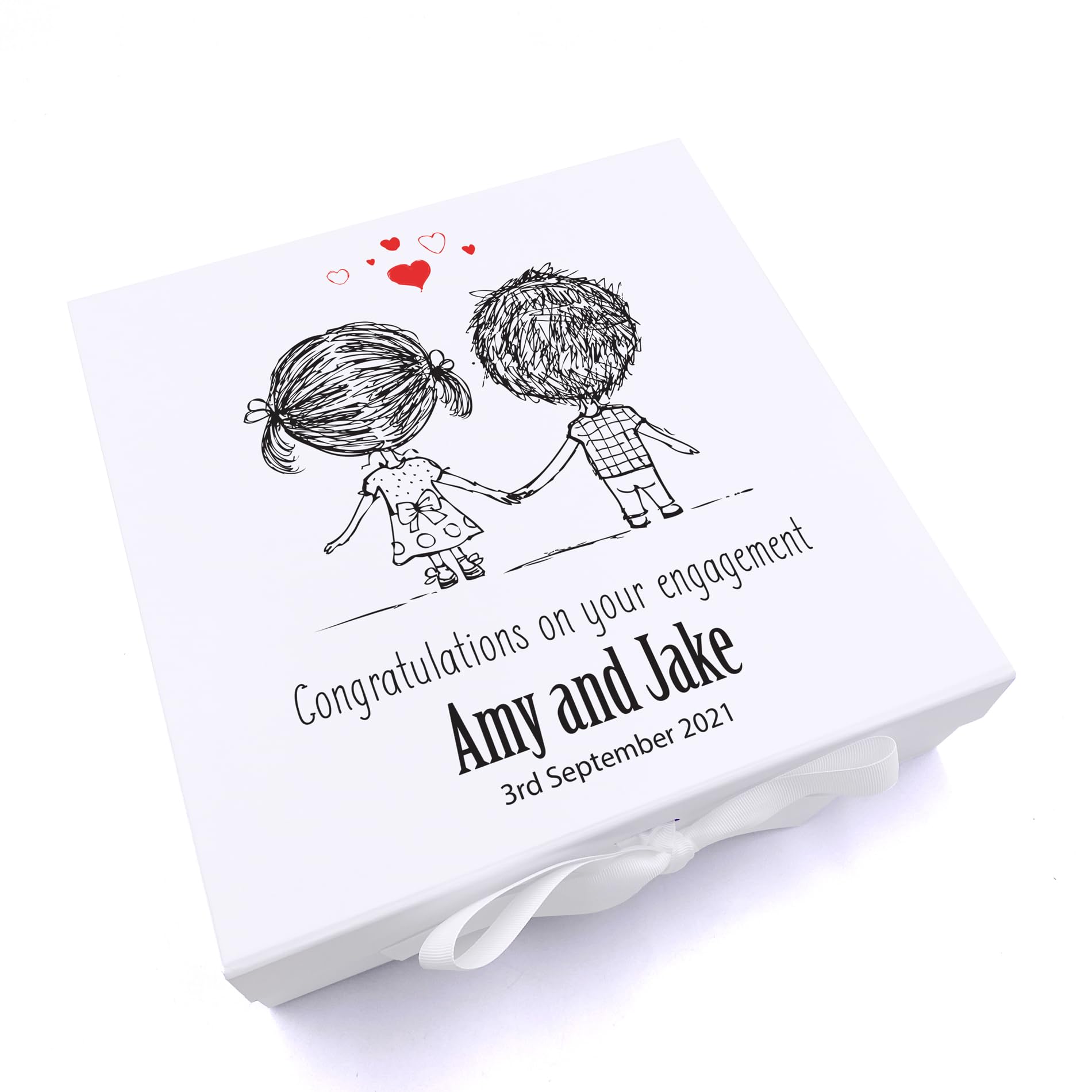 ukgiftstoreonline Personalised Engagement Gift Keepsake Memory Gift Box (Large)