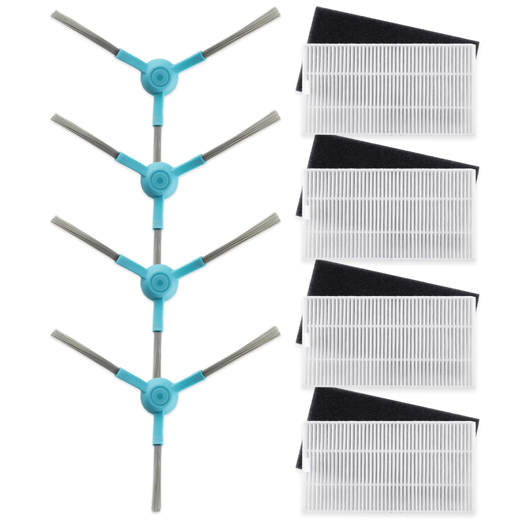 BAKUUM Maintenance set for Conga M50 | M50 X-Treme | M70. Composed of 4 high performance filters and 4 side brushes.