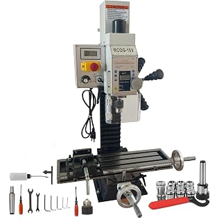 INTBUYING RCOG-16V Mini Milling Drilling Machine 600W MT2 Benchtop Mill/Drill 5.5x20in Variable Speed Micro Feed for Metal Wood Plastic 110V