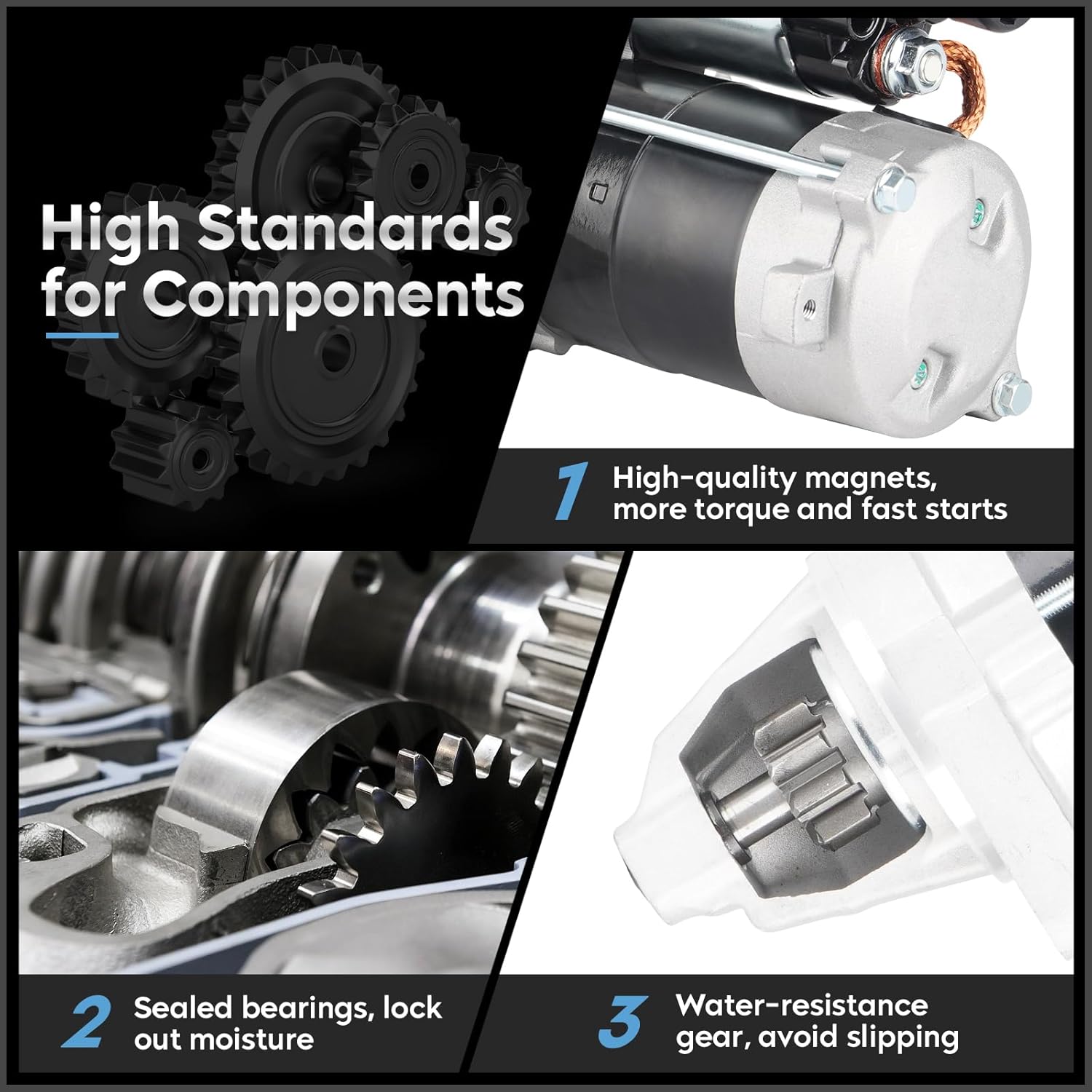 New Starter Fit for 1.7L Acura EL 2001-2005 (Manual Transmission), for Honda Civic 2001-2005 (Manual Transmission) Replaces# 113704 410-52174 17845 17755