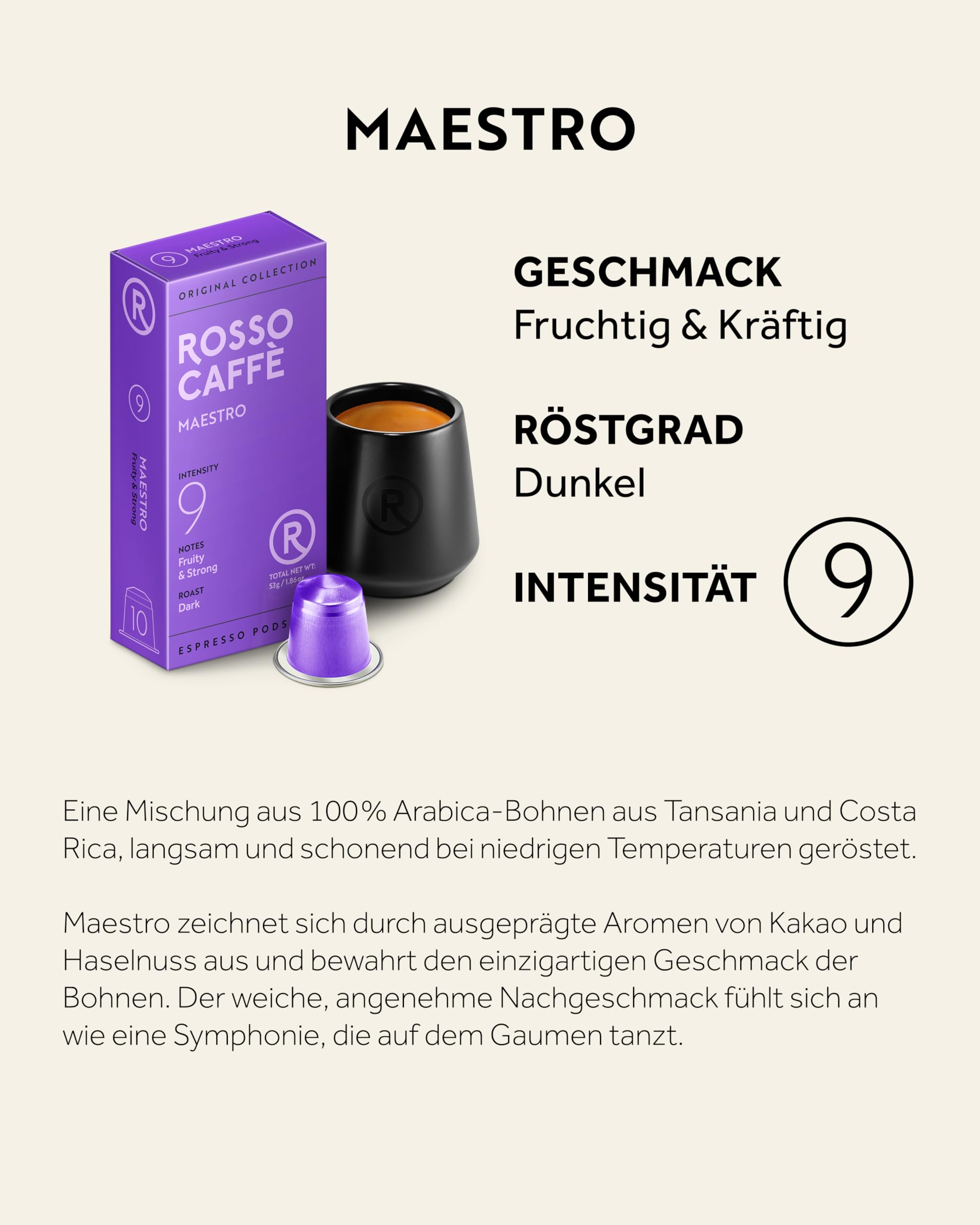 ROSSO CAFFÈ Nespresso Kapseln 120 Stück Wachmacher Kaffee "Extra Dark", 3 Premium Dunkelröstungen, Nespresso kompatible Kaffeekapseln, kompatibel mit Original Kapselmaschinen