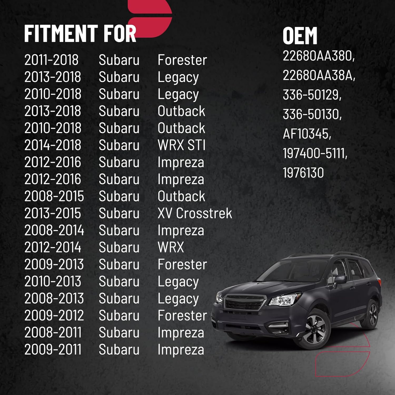 BDFHYK Mass Air Flow Sensor Meter MAF 22680-AA380 Compatible with Subaru Forester 2009-2014, 2008-2014 Impreza 2008-2014 Legacy 2008-2014 Outback 2.0L 2.5L 3.6L