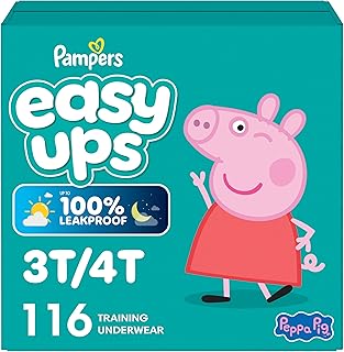 Pampers Easy Ups Pull On Disposable Potty Training Underwear for Girls, Size 5 (3T-4T), 116 Count, Enormous Pack