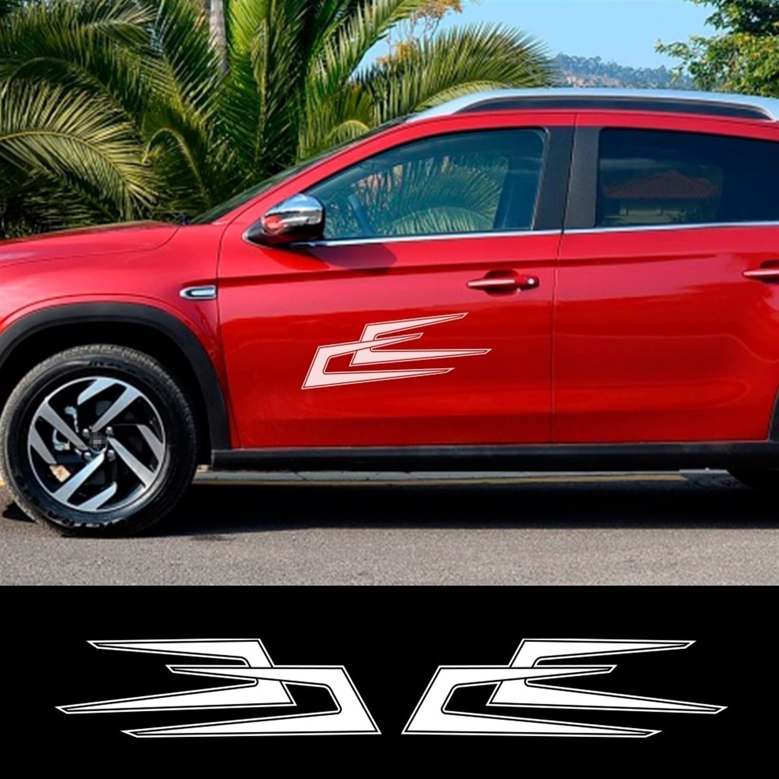 Naklejki samochodowe, do kampera, samochodu kempingowego, naklejki na karoserię DIY boczna naklejka w paski SUV wzór winylowy(Colorful Laser)