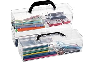 BTSKY 3 Pack Long Pencil Box, Clear, Portable