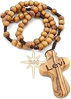 Vista 4 de Rosario personalizado de madera de olivo de Belén, nombre propio, regalos para niños, confirmación, primera comunión, bautismo para niños y niñas.