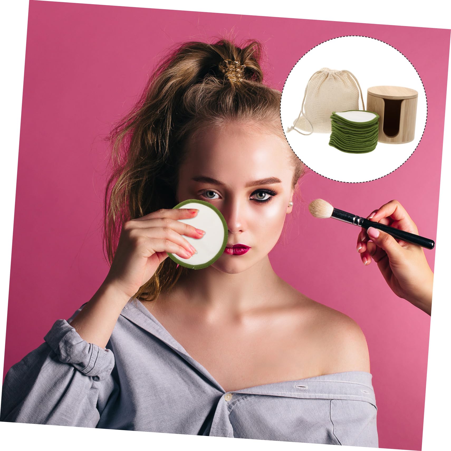 Wiederverwendbare Make Up Entferner Pads aus Bambusfaser 1 Satz