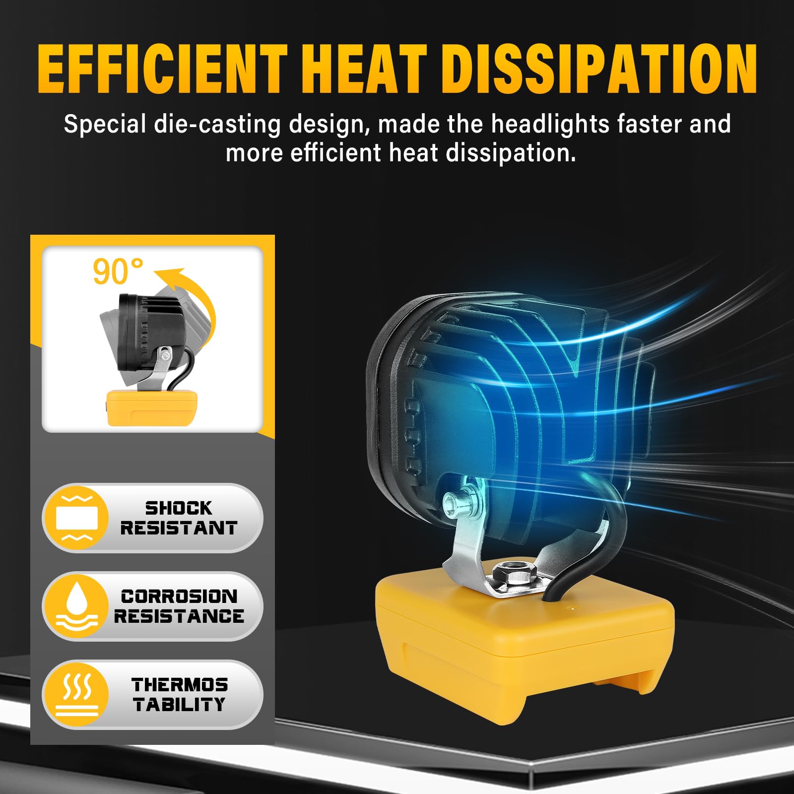 40W 4000LM LED lampa robocza do akumulatora Dewalt 18/20V