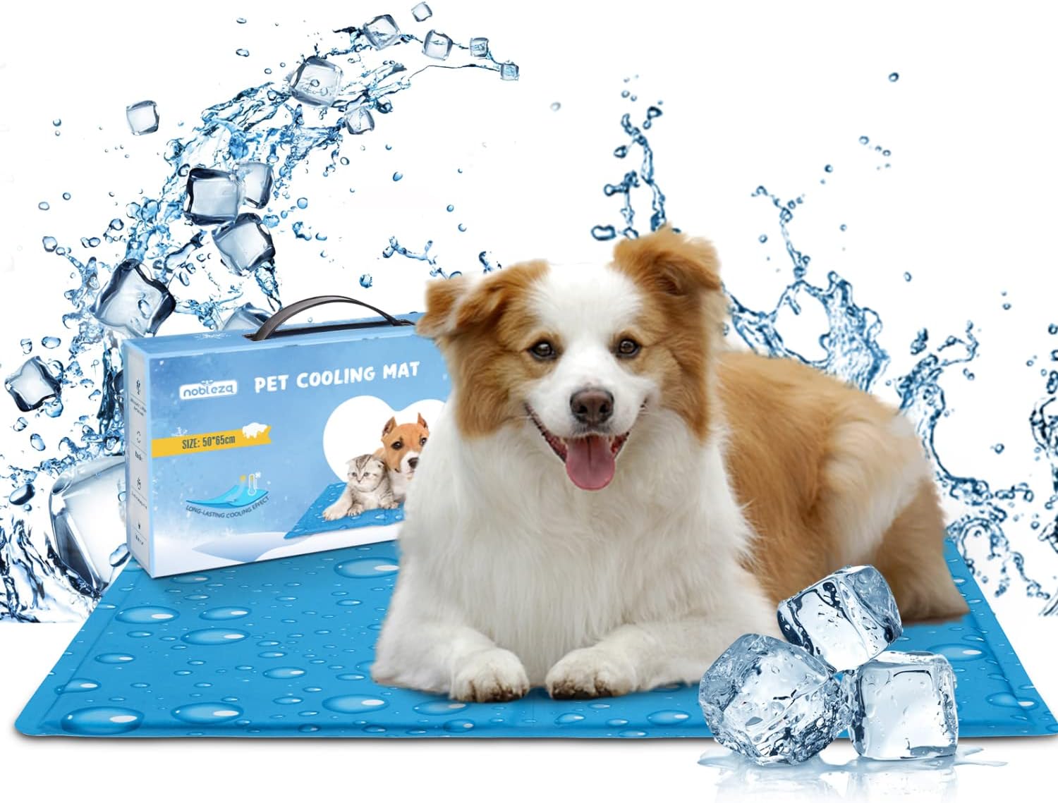 Tapis De Refroidissement Pour Chats Et Chiens, Tapis Rafraîchissant En Gel Non Toxique, Matelas De Refroidissement Pour Animaux, Parfait Pour Chiens Et Chats En été, M 65 X 50 Cm