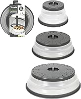 Vista 13 de Tovolo Cubierta de salpicaduras para microondas para alimentos, mediana (carbón) - Tapa protectora de salpicaduras de silicona plegable y ventilada