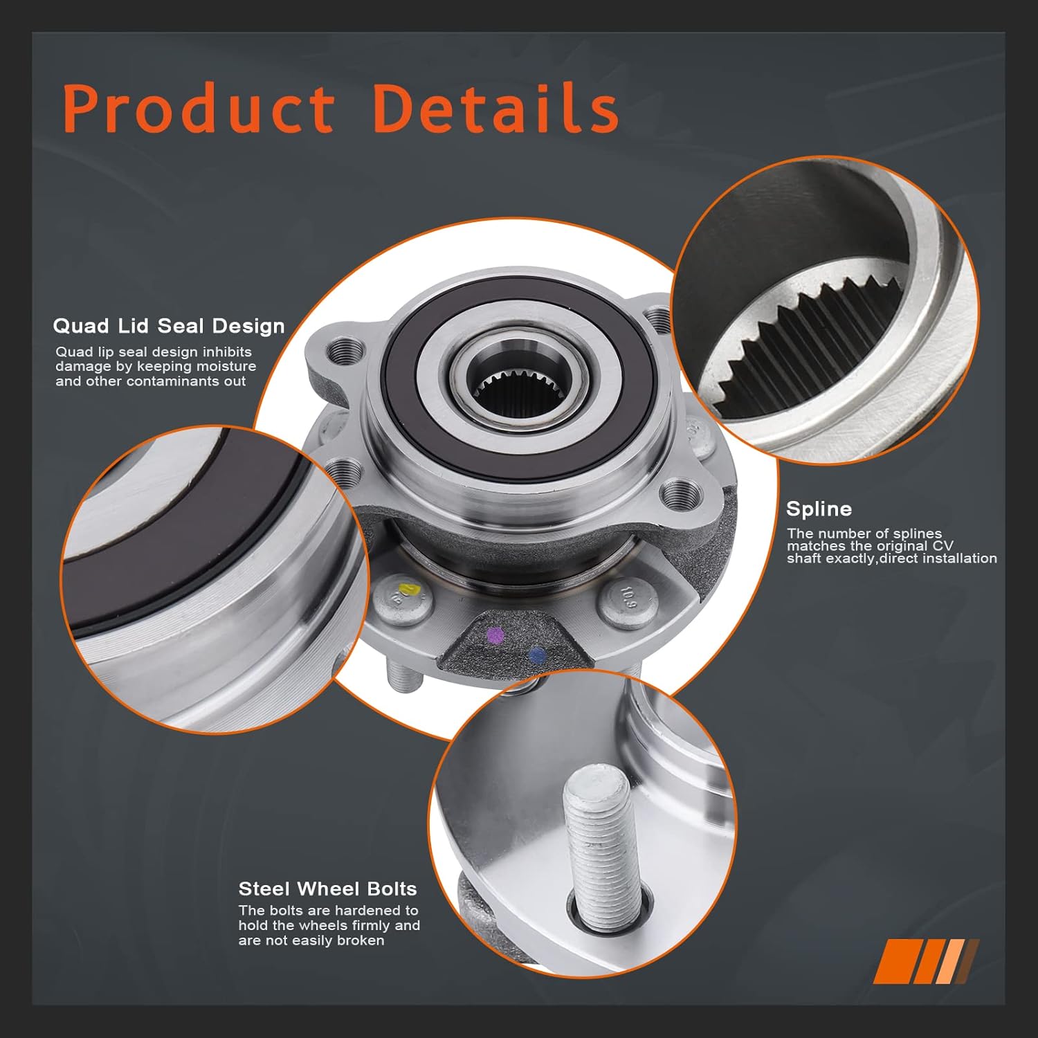 【Pair】 DRIVESTAR 513257 Front Wheel Hub & Bearing Assembly for Toyota RAV4 2.4L 2006-08/2.5L 2009-11;for Toyota Prius V 2012-16;for Lexus HS250h 10-12;for Scion xB 08-2015;for Scion tC 11-2016; W/ABS