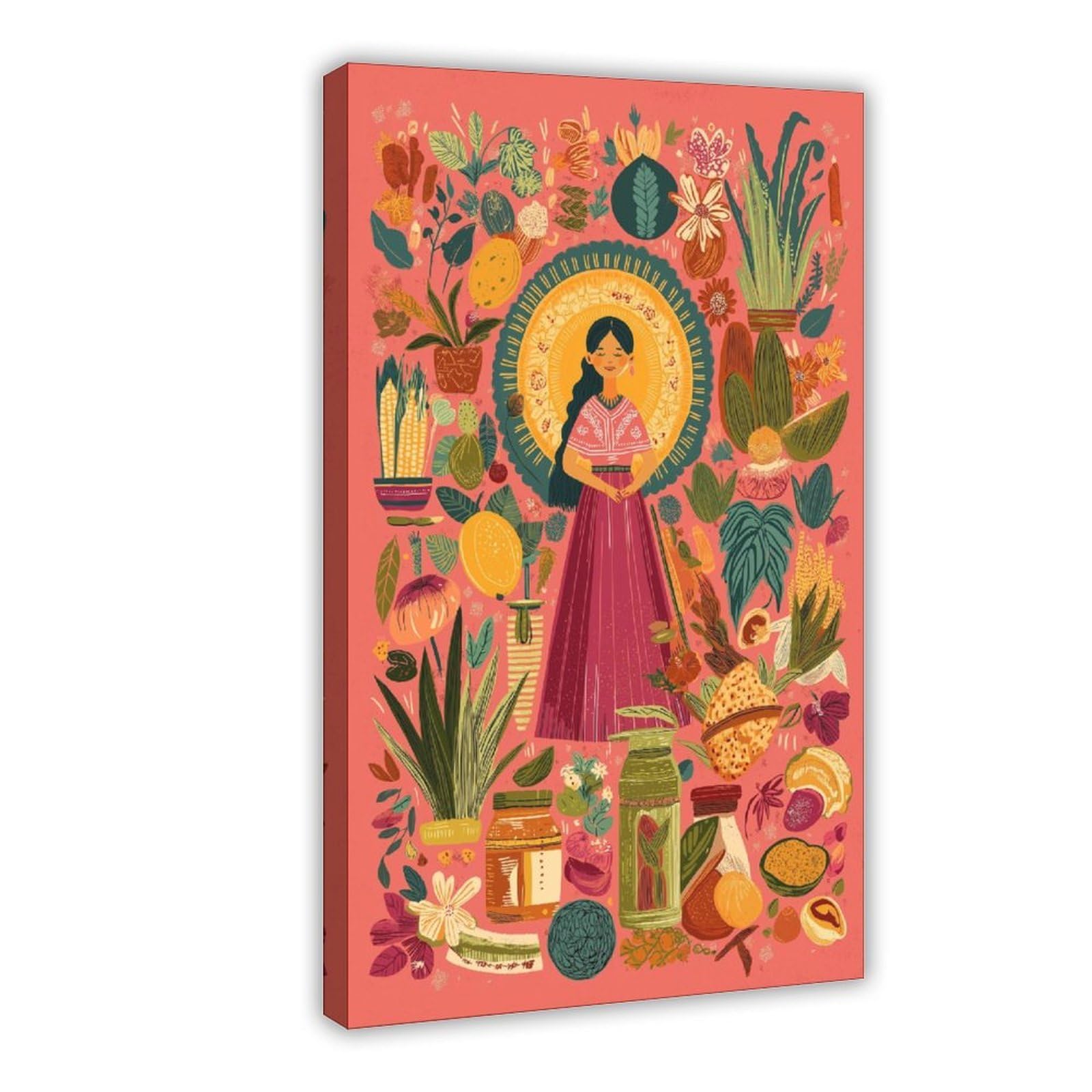 YWTJAX Modern Folk Poster Canvas Poster for Dorm Room Decor Gift