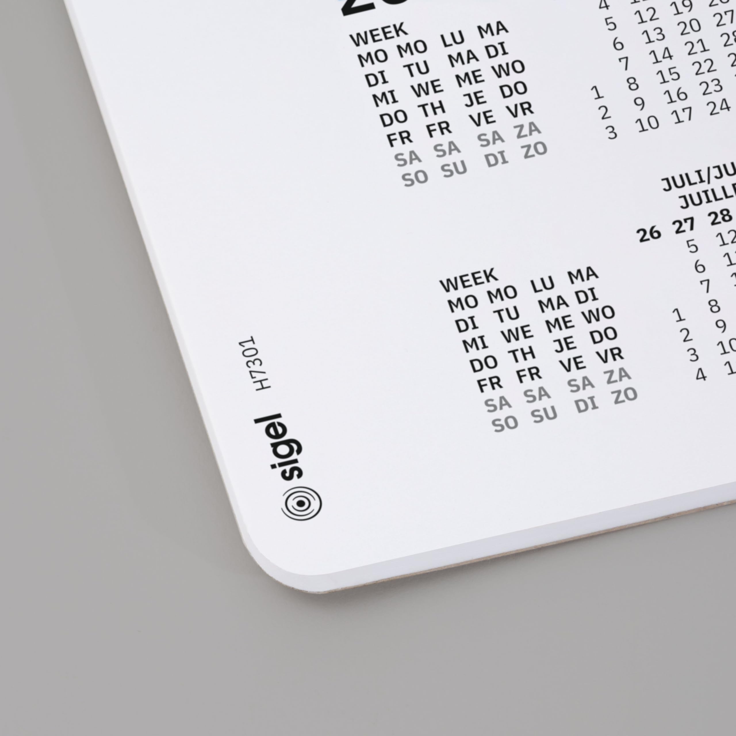 SIGEL Papier-Schreibtischunterlage DIN A2 Kalender 2027-2029 dotted 5er Set | H7301/5, 30 Blatt je Block mit abgerundeten Ecken und Abreißfunktion aus nachhaltigem Papier