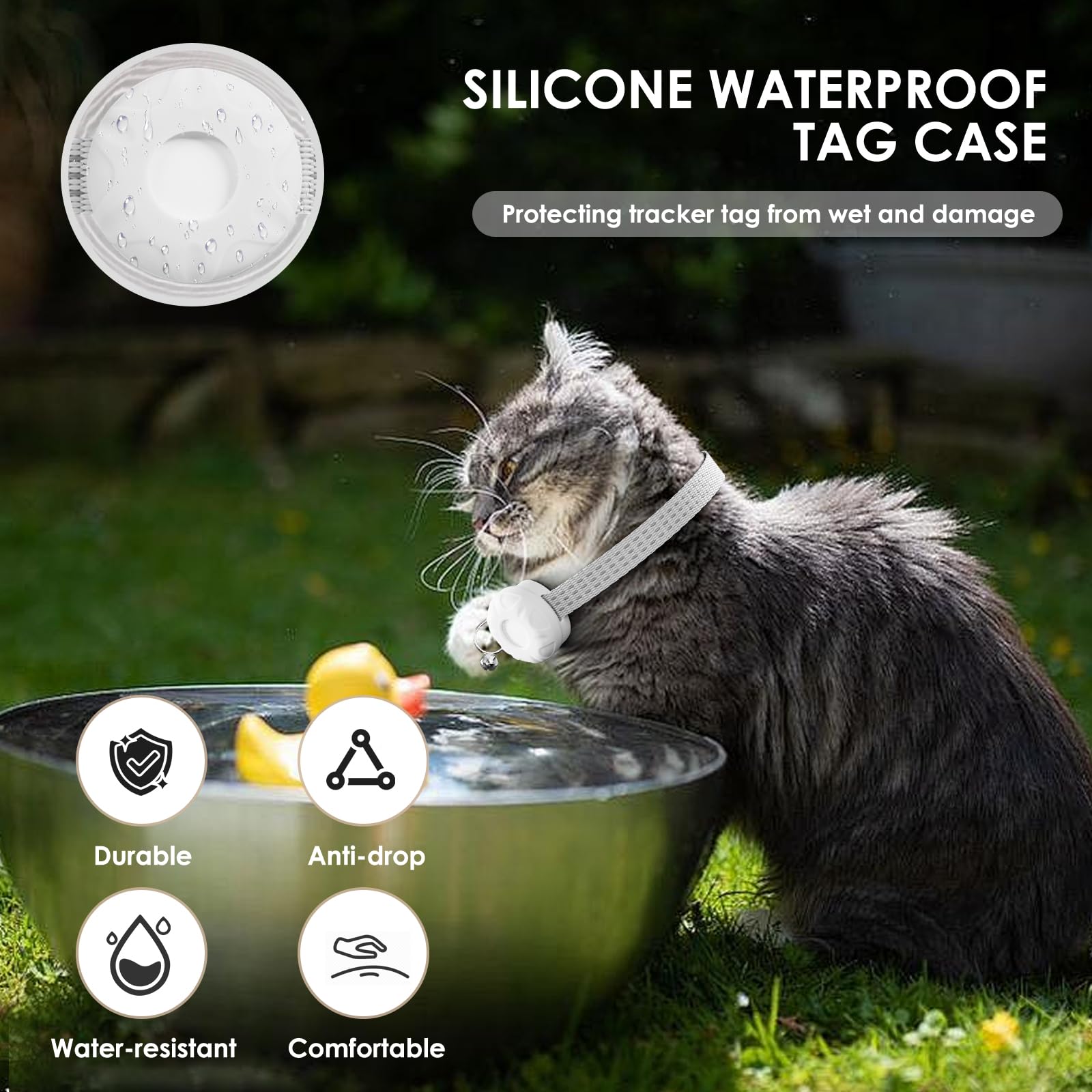 Localizzatore GPS per gatti (solo iOS), mini localizzatore GPS per gatti, localizzazione in tempo reale, senza canone mensile, compatibile con Apple Find My, anti-smarrimento, tag per veicoli, animali