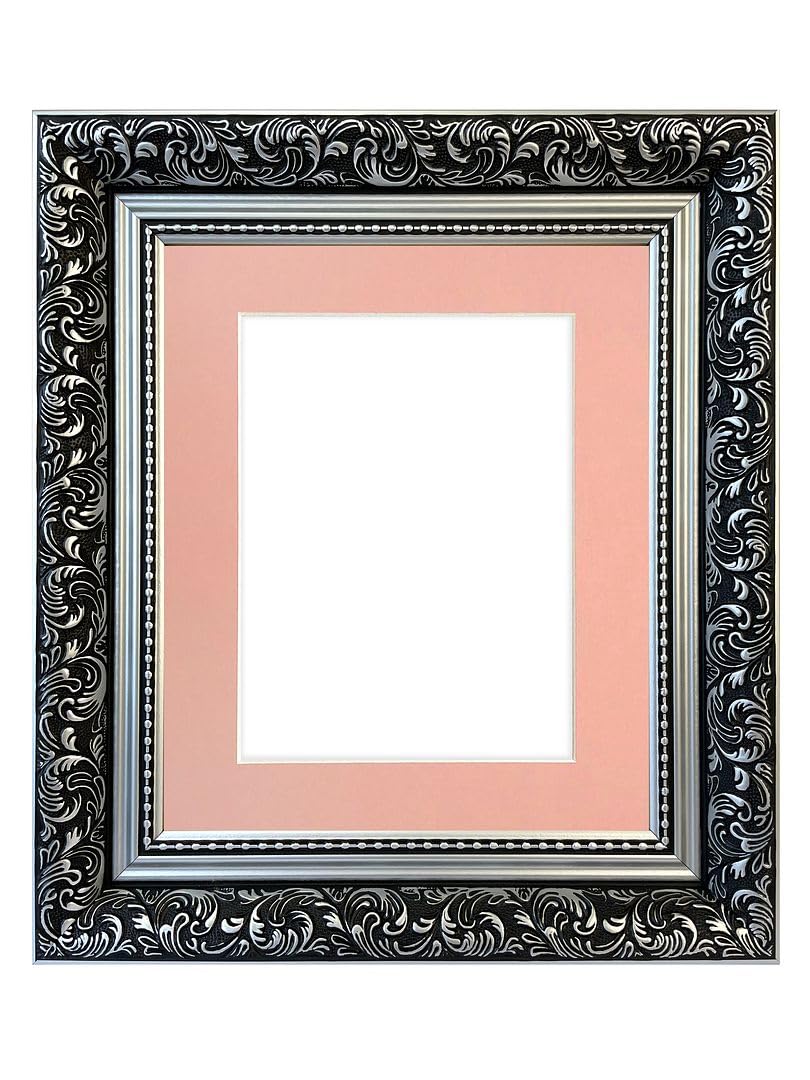 FRAMES BY POST Large Dahlia Silver Picture Photo Frame with Pink Mount 30 x 24 Image Size 24 x 16 Inch Plastic Glass โ image 1