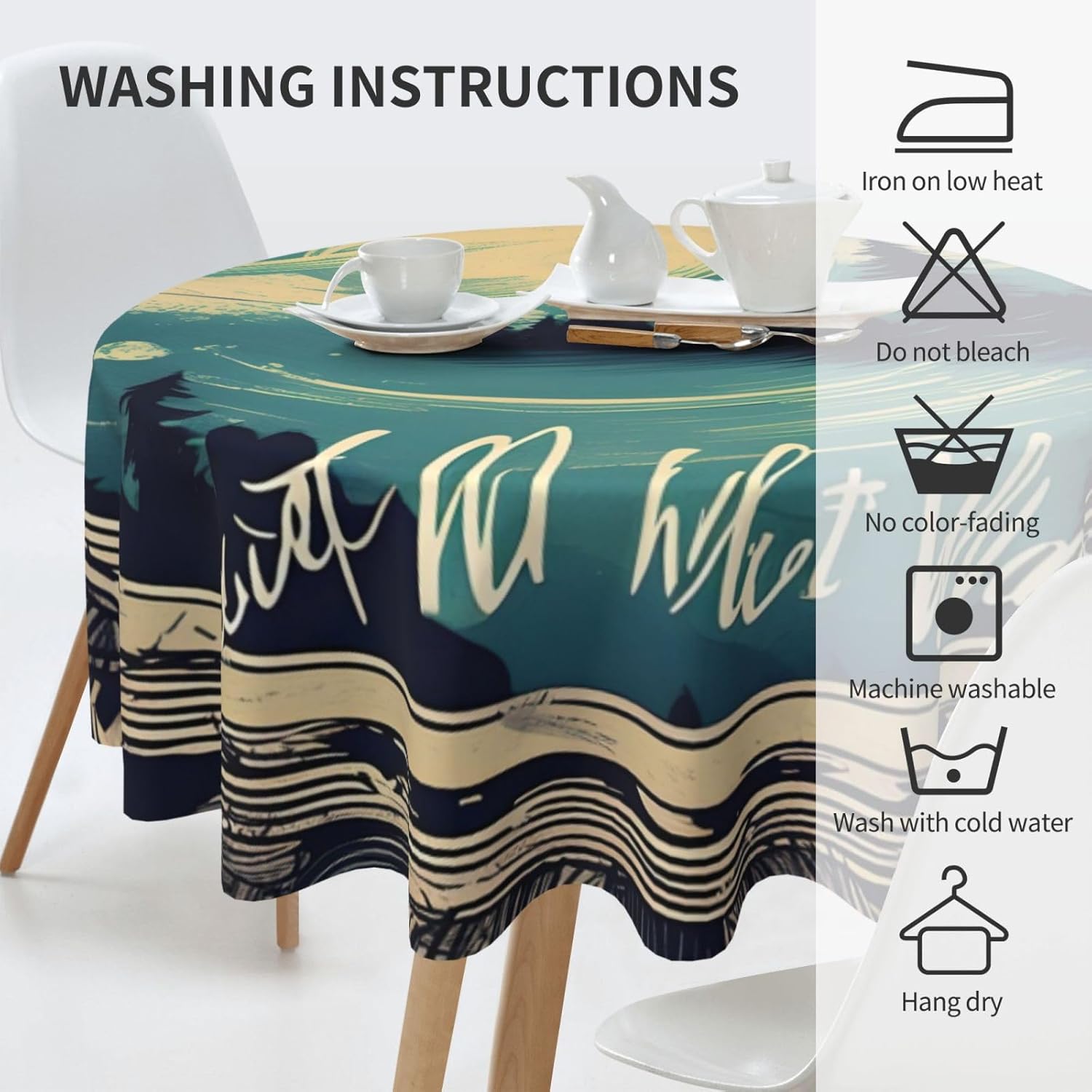 Not All Who Wander are Lost 1 Print Wrinkle Free Dining Table Cover for Birthday Party Farmhouse Tablecloths Up to 60 x 60 Inches