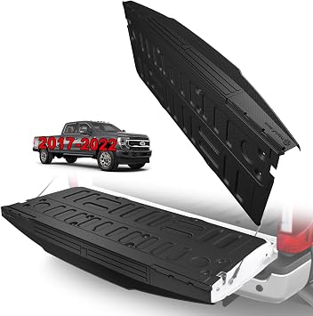 TripleAliners Truck Mat Compatible with 2017-2022 Ford Super Duty F250/F350/F450 Accessories, Tailgate Mat Custom Fit All Weather Protection Pickup Liner, w/Tailgate Cap Protector