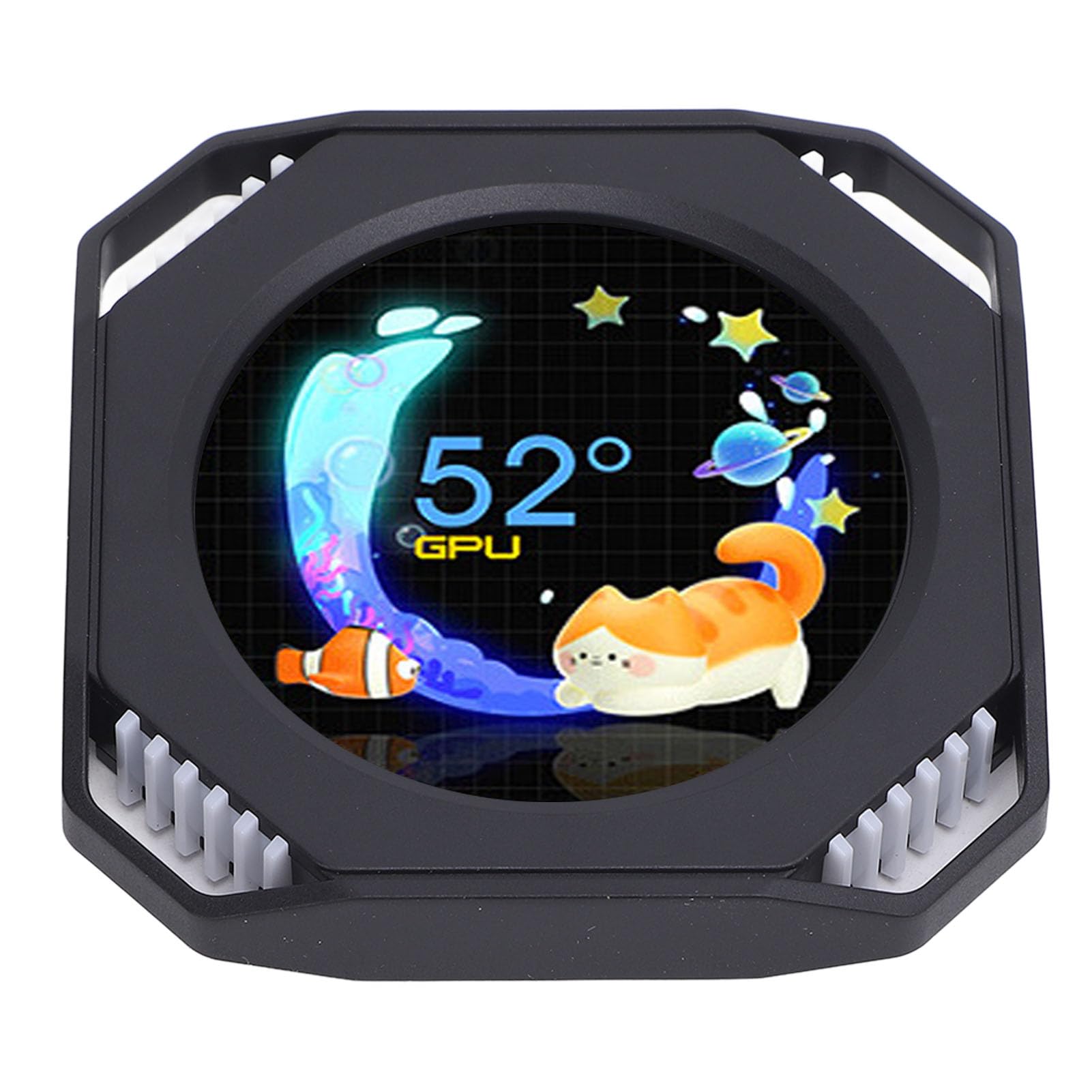 Generic Pulpit RGB Ambient Monitor do Wyświetlania Temperatury Komputera PC – Łatwa Konfiguracja i Edycja Wizualna – Dodatkowy Monitor DIY dla Entuzjastów Komputerów (BLACK)