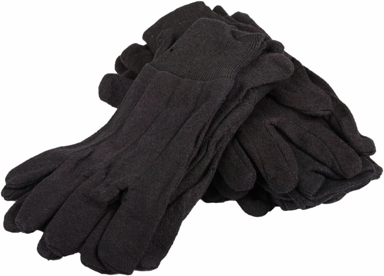 Forney 53300 Brown Jersey Unisex Gloves, Large/X-Large, 6-Pack