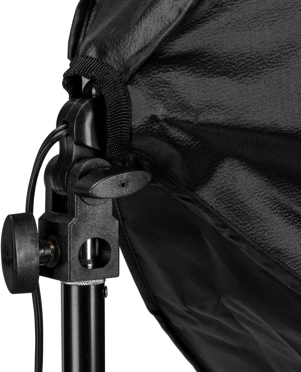 CLAR 2-Light SoftBox Kit, Fluorescent Lamps 5500K Bulbs, Stands & Carrying Case - Continuous Cool Lights