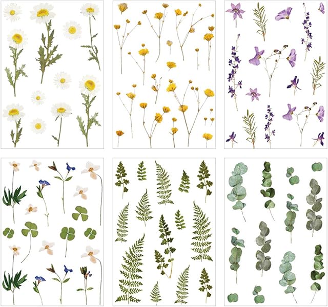 Hileyu 12 Sheets Plant Stickers Scrapbooking Stickers Flowers Washi Paper Planner Stickers Decorative Sticker Journal Stickers Floral,Scrapbooking Stickers Aesthetic for Adults,Kids Craft Scrapbook