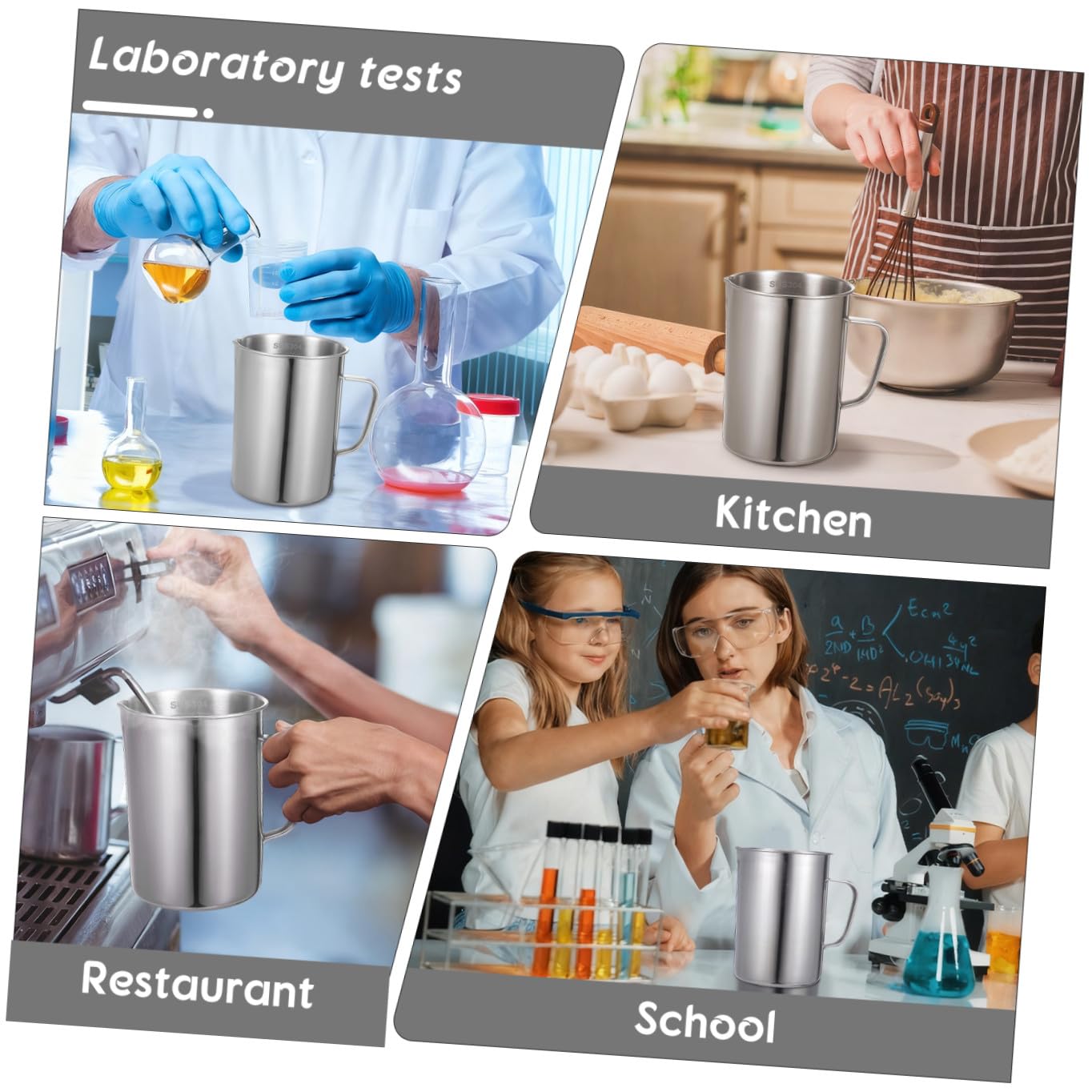 Alipis 2pezzi Graduata Inossidabile Misurino Per Ingredienti Liquidi e Solid Design Per Misurazioni Precise