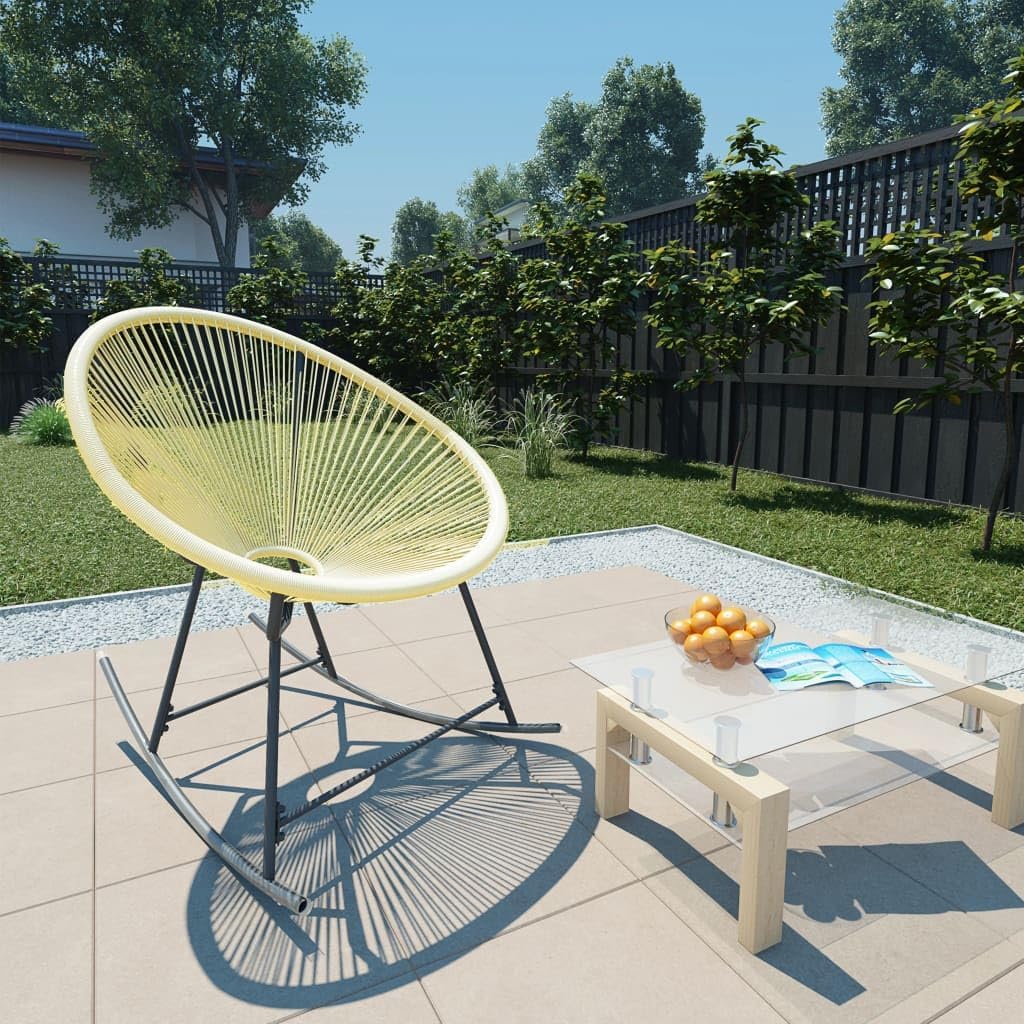 vidaXL Acapulco Chair Beige Poly Rattan, Powder-Coated Steel Standard