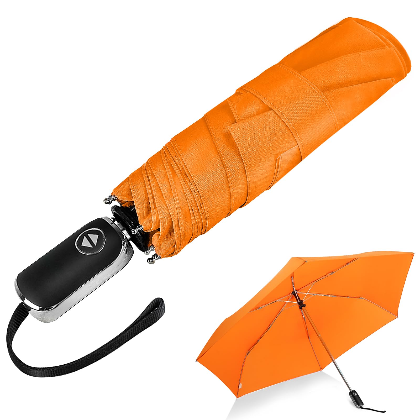 LEAGERA Compact Travel Umbrella for Purse - Flat Handle, Waterproof for Light Rain