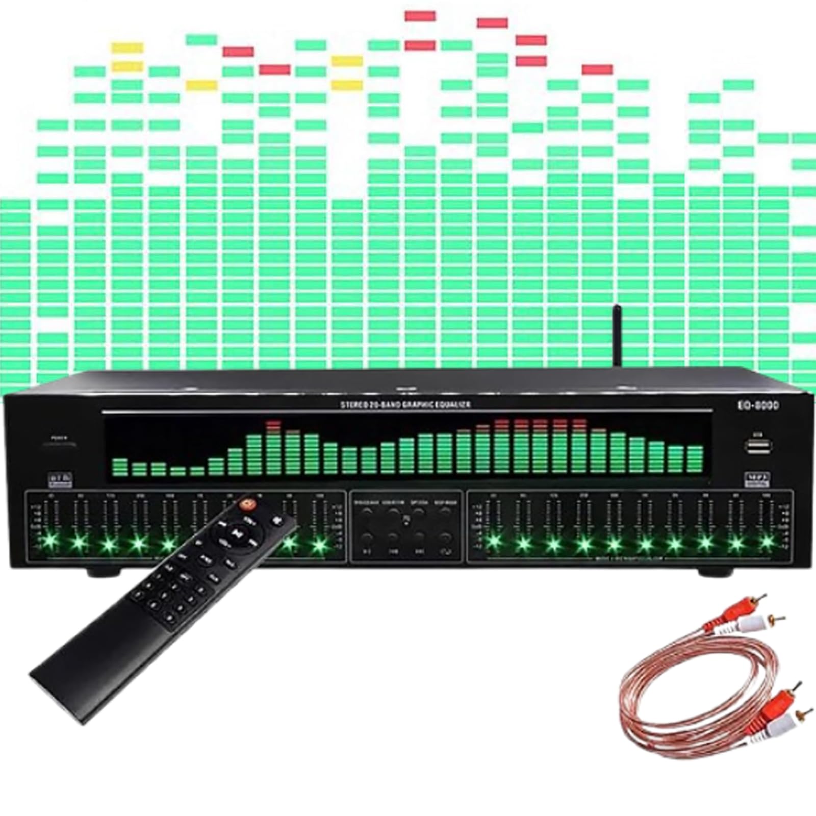 31-Band-Digital Equalizer, Audio Visualisierer Mit LED Spektrumanzeige, Musikspektrumanalysator, Rauschunterdrückung, Bluetooth 5.4, Für Bühne,Tonstudio, Studio